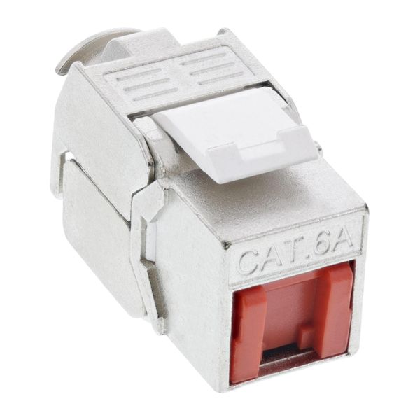 Inline® 76202R Presa RJ45 Keystone Inline® / Inserto Lsa, Snap-In, Cat.6A, Con Protezione Antipolvere Rosso-image