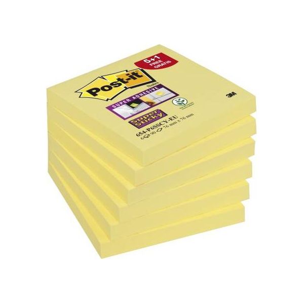 Post-It® 7100259816 8 + 4 Gratis: Post-It® Super Sticky Notes Haftnotizen Extrastark Gelb 8 BlöCke + Gratis 4 BlöCke-image