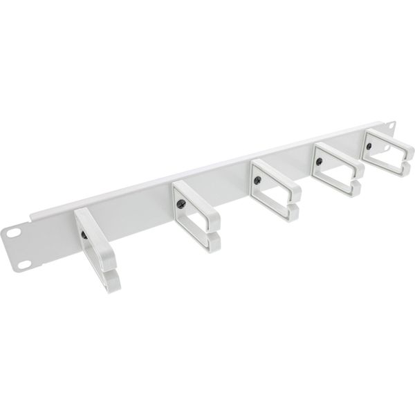Inline® 19" Pannello Di Gestione Dei Cavi, 5 Appendini Plastica, RAL7035, Grigio"-image