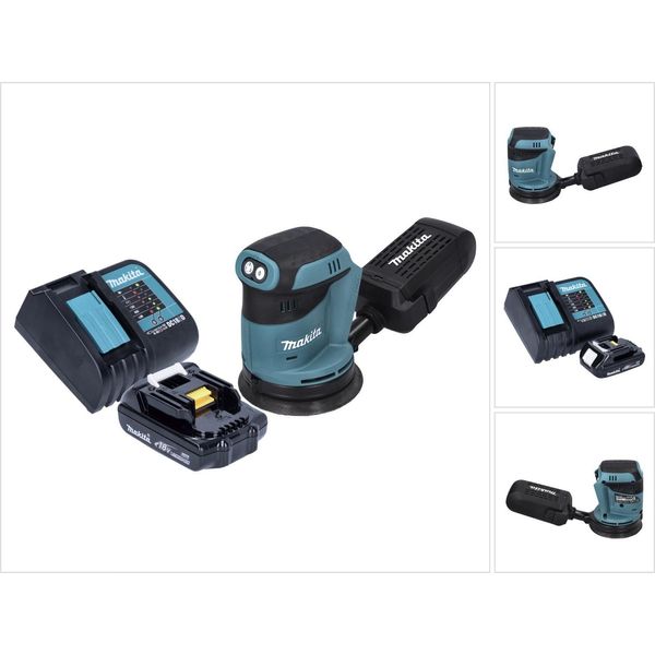 Makita DBO180SY1 Levigatrice Eccentrica A Batteria 125Mm 18V + 1X Batteria 1,5Ah + Caricatore-image