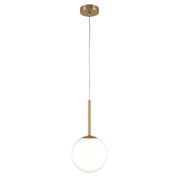 Lampada A Sospensione, Metallo E Vetro, Oro, D 18 Cm-image