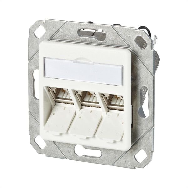 Metz Connect C6Amodul 3 Porte 180°M Scatola Da Incasso, Bianco Puro RAL9010-image