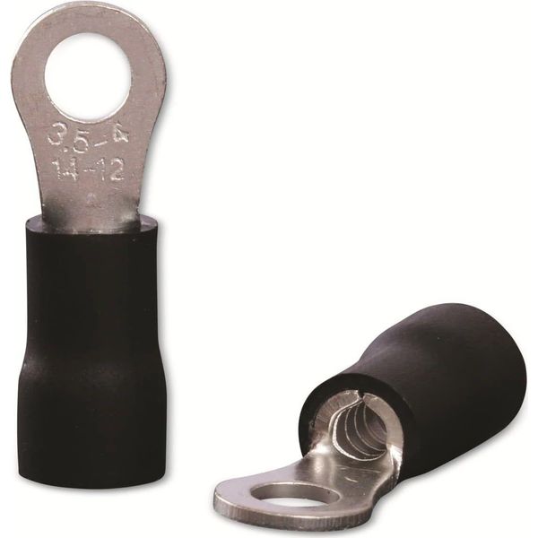 Quadrios 22C451 Capocorda Ad Anello Sezione (Max.)=4,0 Mm² Foro-Ø=4,3 Mm Parzialmente Isolato Nero 1 Set (22C451)-image