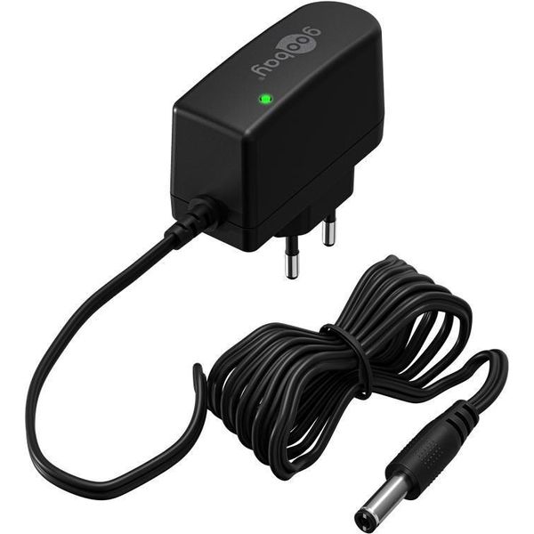 Goobay 64977 Alimentatore 12 V (12 W / 1,0 A), Nero, 1,8 M - Con Spina Dc 5,5 Mm X 2,1 Mm-image