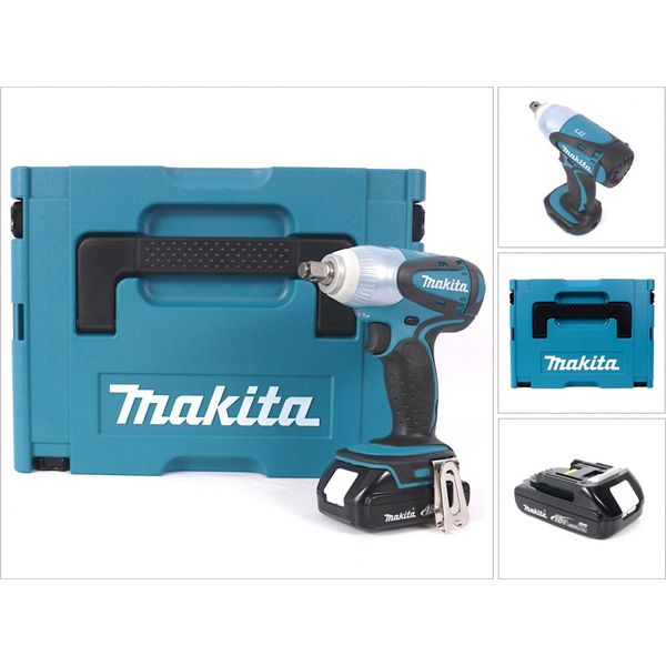 Makita Dtw 251 Y1J 18V Trapano Avvitatore Ad Impulso A Batteria 230 Nm In Valigetta + 1X Batteria Bl 1815 1,5 Ah-image