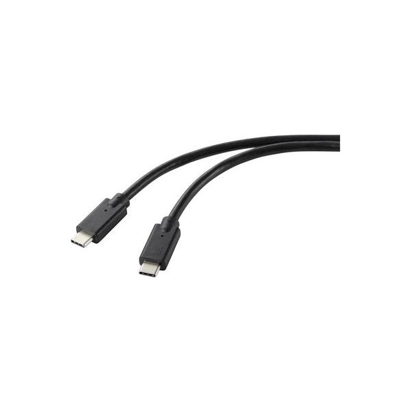 Cavo Di Ricarica Usb Renkforce Usb 2.0 Spina USB-C® 1,00 M Rivestimento In Tpe Nero RF-5251918 (RF-5251918)-image