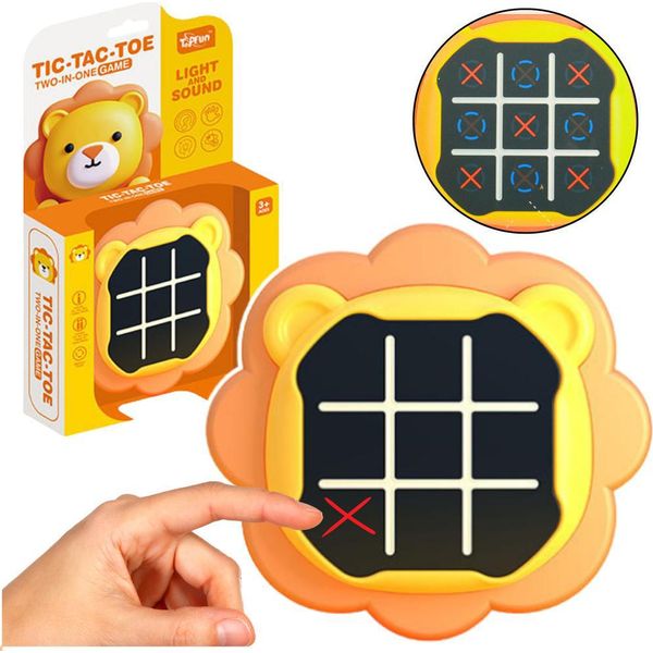 Gioco Elettronico Di Memoria 3 In 1 A Forma Di Cerchio E Croce Lion Orange-image
