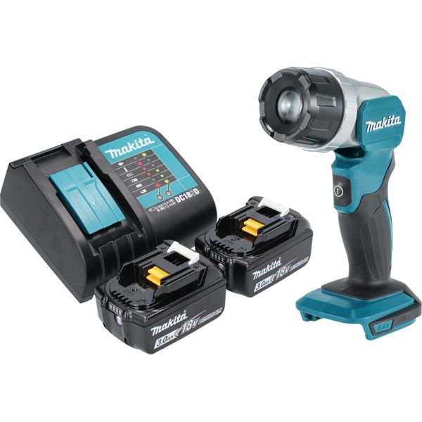Makita Dml 808 Sf Lampada Portatile A Batteria 14,4 / 18 V 190 Lm Led + 2X Batteria Ricaricabile 3,0 Ah + Caricatore-image