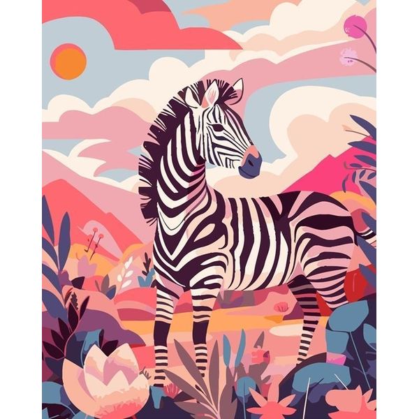 Pittura Per Numeri 40X50 Zebra-image