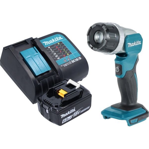 Makita Dml 808 SG1 Lampada Portatile A Batteria 14,4 / 18 V 190 Lm Led + 1X Batteria Ricaricabile 6,0 Ah + Caricatore-image