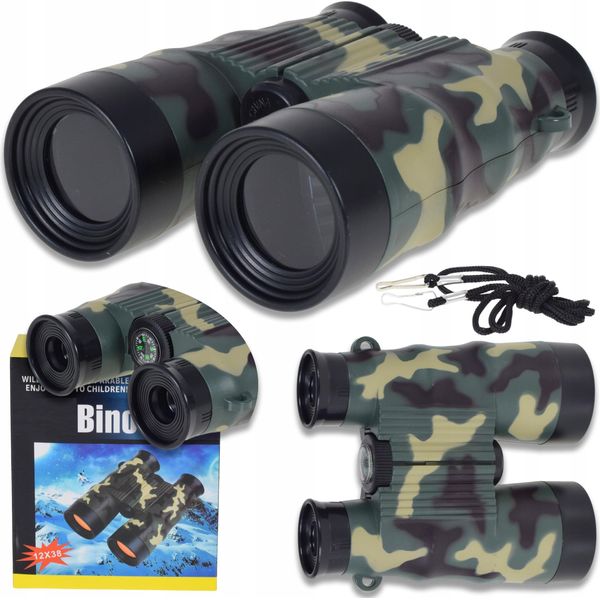 Lolex | Binocolo Giocattolo 12X38- Con Mini Bussola - Sicuro Per I Bambini - Struttura Robusta-image