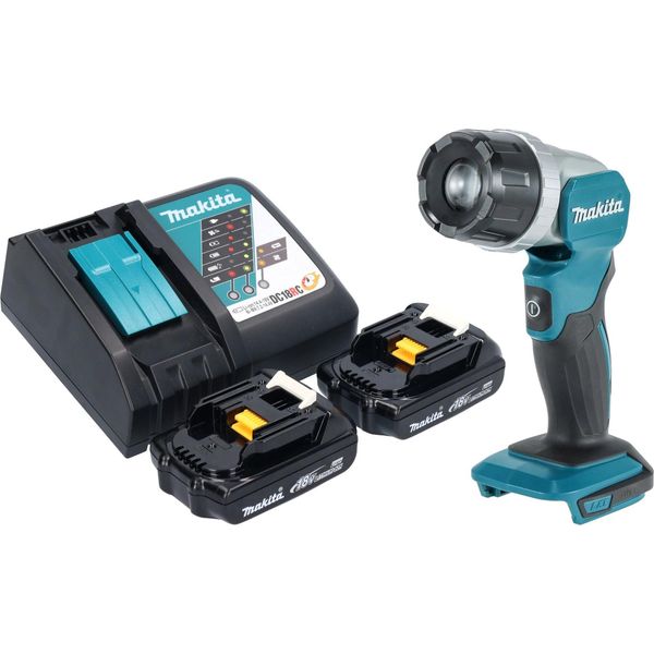 Makita Dml 808 Ry Lampada Portatile A Batteria 14,4 / 18 V 190 Lm Led + 2X Batteria Ricaricabile 1,5 Ah + Caricatore-image