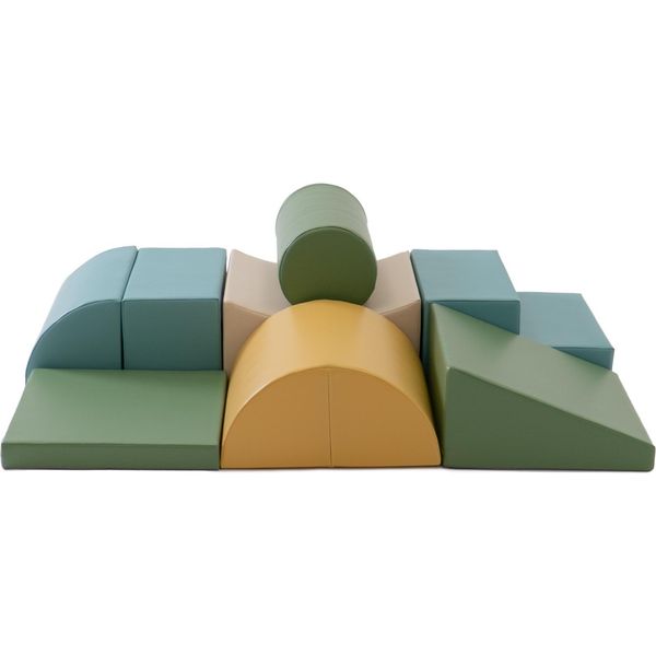 Iglu Set 33 Adventurer - Beige/Verde/Turchese Pastello/Colore Miele - Moduli Di Arrampicata In Schiuma Colorata/Blocchi Da Costruzione Per Bambini-image