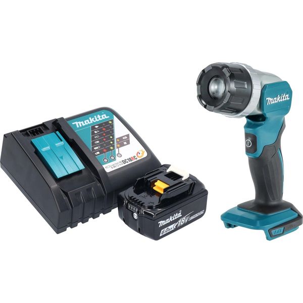 Makita Dml 808 RG1 Lampada Portatile A Batteria 14,4 / 18 V 190 Lm Led + 1X Batteria Ricaricabile 6,0 Ah + Caricatore-image