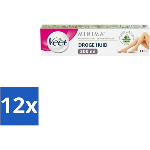 Crema Depilatoria Veet Minima – Pelle Secca – 200 Ml - Confezione Risparmio - 12 Pezzi-image