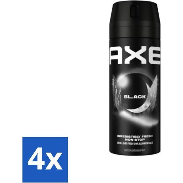 Ax Deodorante Spray Per Il Corpo Nero 150 Ml - Confezione Risparmio - 4 Pezzi-image