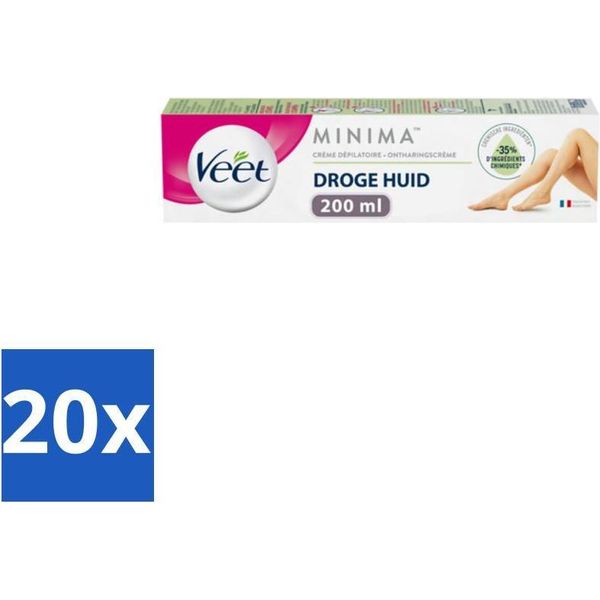 Crema Depilatoria Veet Minima – Pelle Secca – 200 Ml – Confezione Risparmio – 20 Pezzi-image