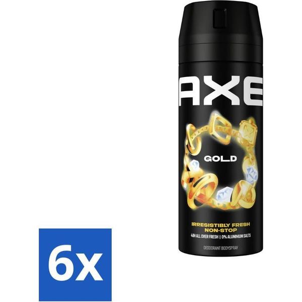 Ax Deodorante Spray Per Il Corpo Gold 150 Ml - Confezione Risparmio - 6 Pezzi-image