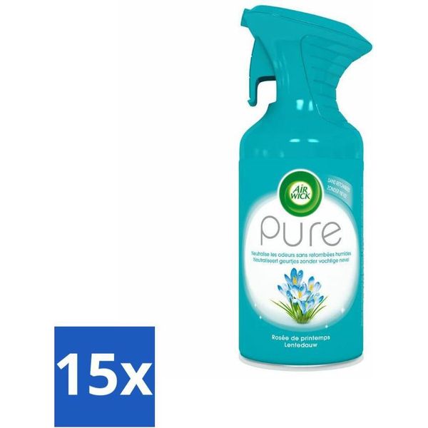 Air Wick Pure Deodorante Per Ambienti Spring Dew 250 Ml - Confezione Risparmio - 15 Pezzi-image