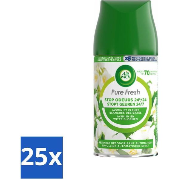Air Wick Freshmatic Flacone Spray Automatico Ricarica Gelsomino & Fiori Bianchi 250 Ml - Confezione Risparmio - 25 Pezzi-image