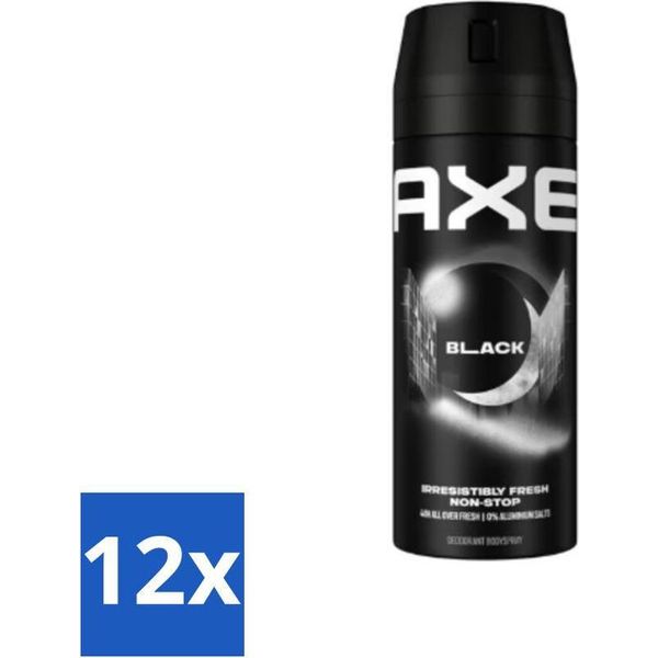 Ax Deodorante Spray Per Il Corpo Nero 150 Ml - Confezione Risparmio - 12 Pezzi-image