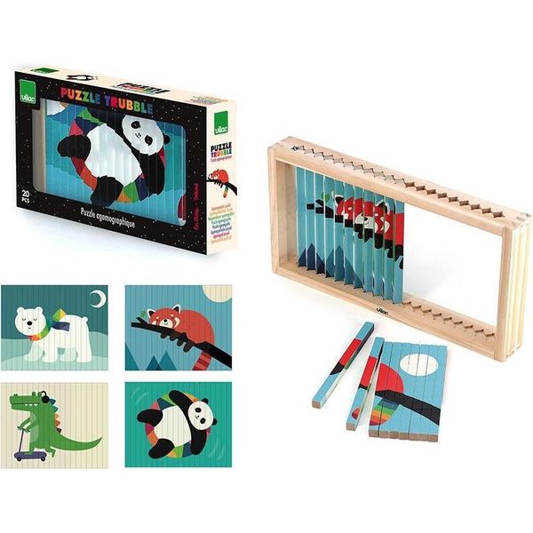 Vilac Puzzle In Legno 4D Animali-image