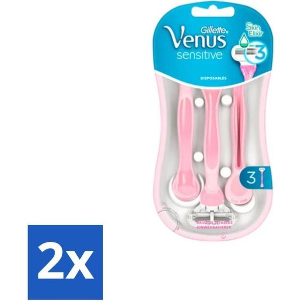 Gillette Venus Sensitive Rasoi Usa E Getta - 3 Lame - Confezione Risparmio - 2 Pezzi-image