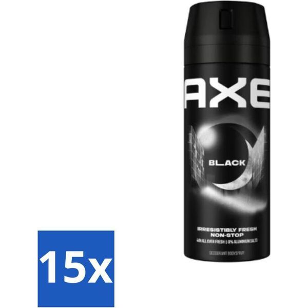 Ax Deodorante Spray Per Il Corpo Nero 150 Ml - Confezione Risparmio - 15 Pezzi-image