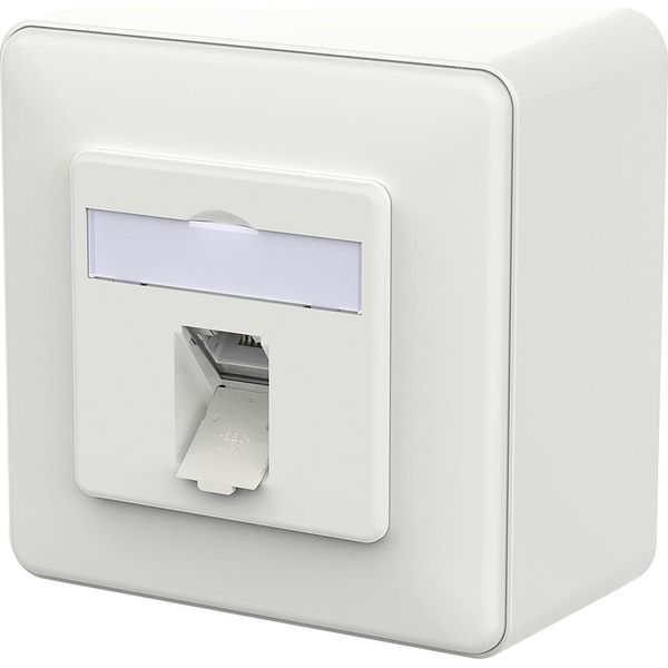 Metz Connect E-DAT C6A Presa Lsa++, 1 Porta, Montaggio Esterno, Bianco Traffico-image