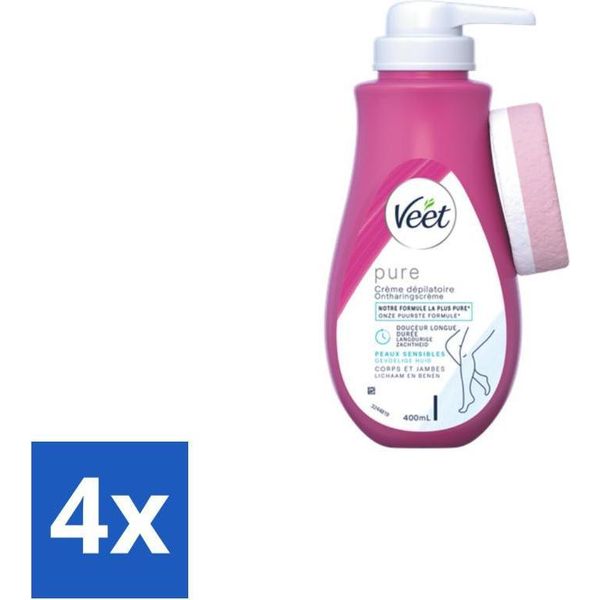 Veet Crema Depilatoria Pure Sensitive Skin 400 Ml - Confezione Risparmio - 4 Pezzi-image