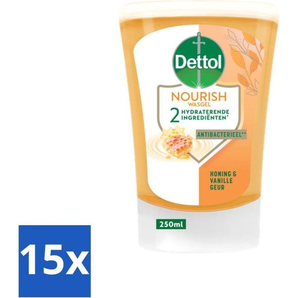 Dettol No-Touch Sapone Per Le Mani Ricarica Extra Care Miele & Burro Di Karité 250 Ml - Confezione Risparmio - 15 Pezzi-image