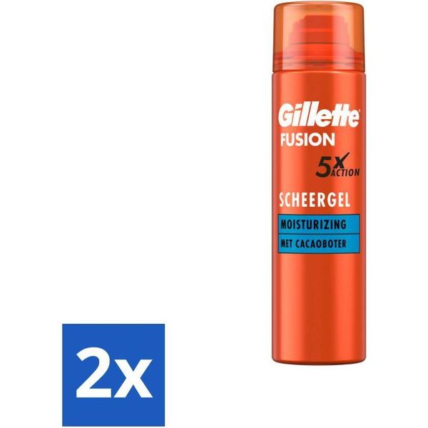 Gillette Fusion 5 Proglide – Gel Da Barba – Idratante – Con Burro Di Cacao – 200 Ml - Confezione Risparmio - 2 Pezzi-image