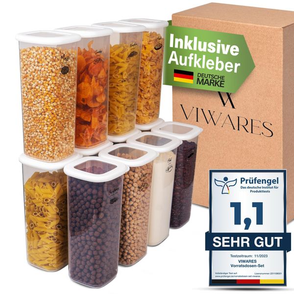 Contenitori Per Alimenti Con Coperchio Ermetico Viware, Set Da 12 Contenitori Per Alimenti Senza Bpa, Contenitori Per Cereali E Farina Da Cucina, Pratici Organizer Da Cucina, Contenitori Per Conservare Gli Alimenti Freschi-image