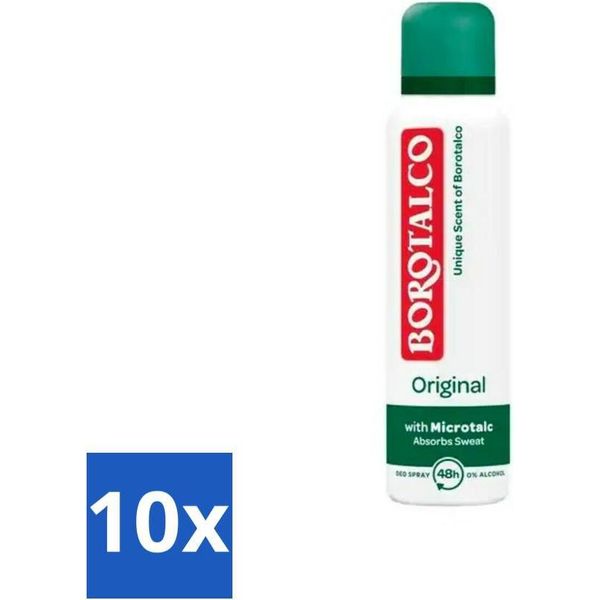 Borotalco Deo Spray Original 150 Ml - Confezione Risparmio - 10 Pezzi-image