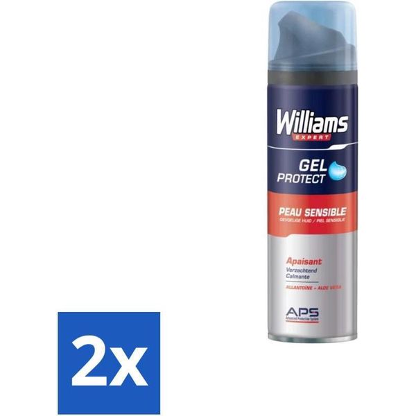 Williams Expert Gel Da Barba Per Pelli Sensibili - 200 Ml - Confezione Risparmio - 2 Pezzi-image