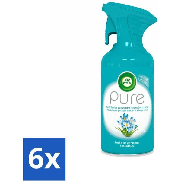Air Wick Pure Deodorante Per Ambienti Spring Dew 250 Ml - Confezione Risparmio - 6 Pezzi-image