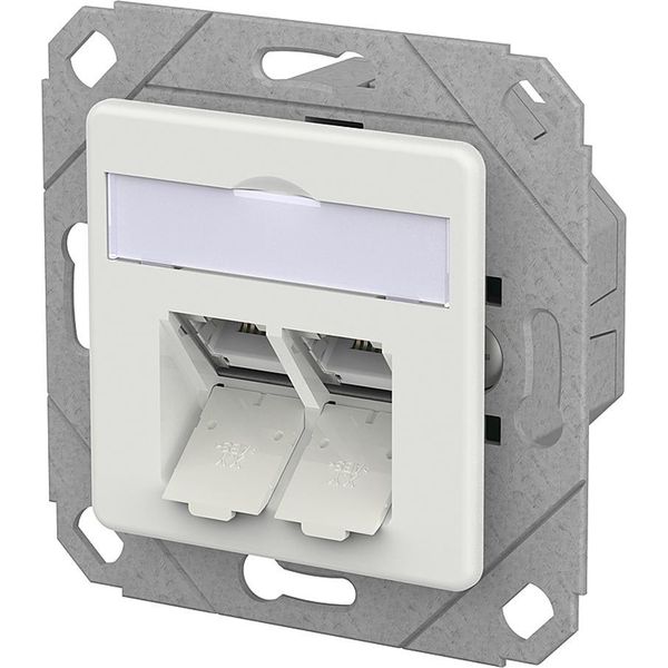 Metz Connect E-DAT C6A Presa Lsa++, 2 Porte, Da Incasso, Bianco Traffico-image