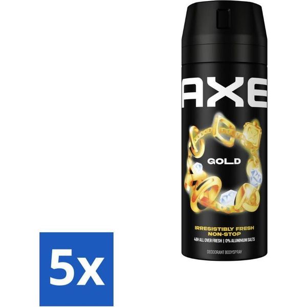 Ax Deodorante Spray Per Il Corpo Gold 150 Ml - Confezione Risparmio - 5 Pezzi-image