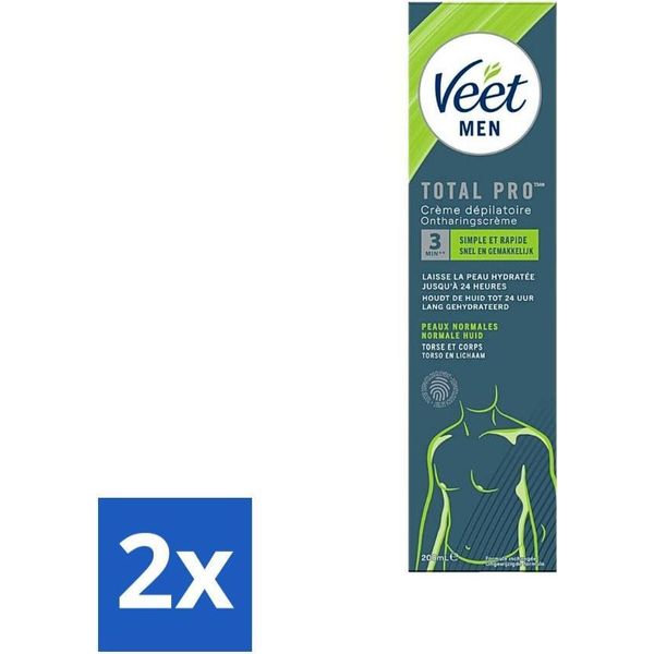 Veet For Men – Crema Depilatoria – Pelle Normale – 200 Ml – Confezione Risparmio – 2 Pezzi-image