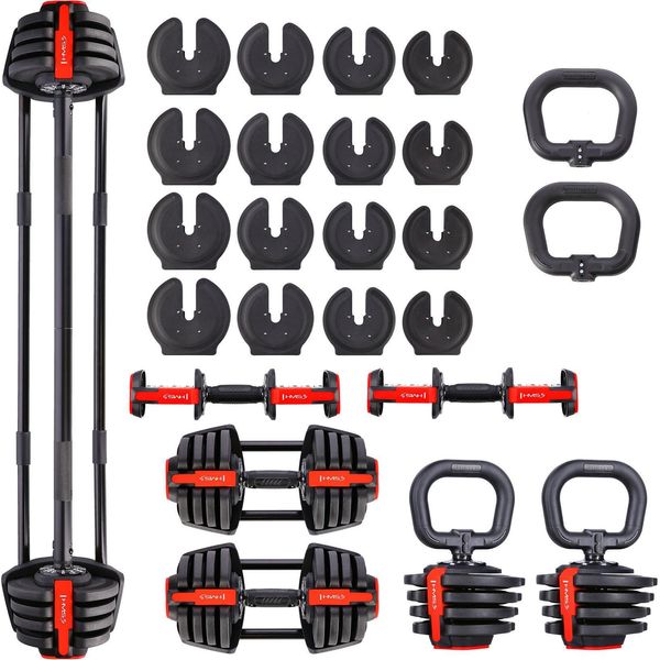 Set Di Manubri Regolabili, 3 In 1, Peso Totale 41 Kg-image