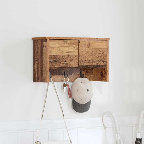 Maison Exclusive - Comodino Da Parete In Legno Antico 50 X 20 X 30 Cm Materiale Ligneo-image
