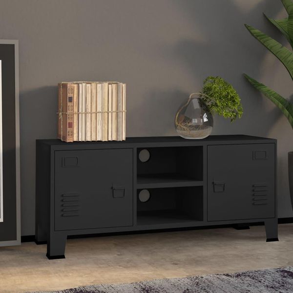 Maison Exclusive - Mobile Tv In Stile Industriale Nero 105X35X42 Cm Metallo-image