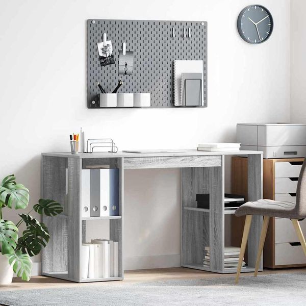 Maison Exclusive - Scrivania Sonoma Grigio 130 X 50,5 X 75 Cm Materiale Ligneo-image