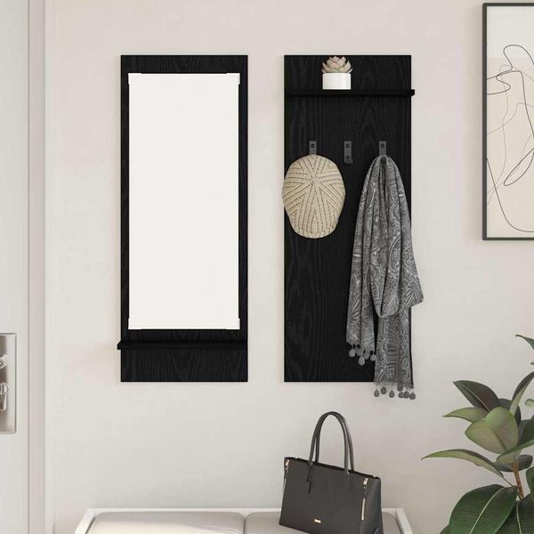 Maison Exclusive - Comodino Da Parete Effetto Rovere Nero 70 X 10 X 90 Cm-image