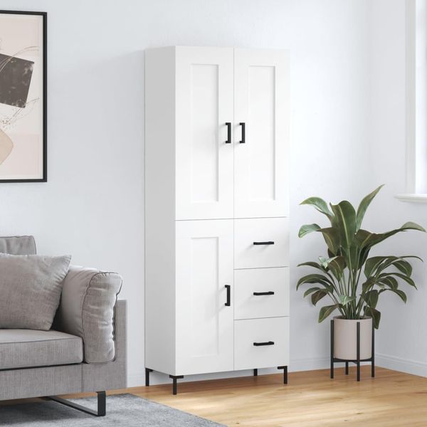 Maison Exclusive - Credenza Alta Bianca 69,5X34X180 Cm Materiale Ligneo-image