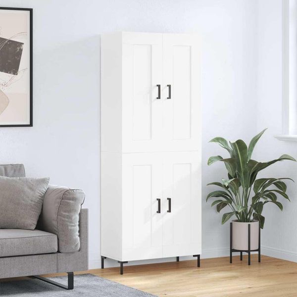 Maison Exclusive - Credenza Alta Bianca 69,5X34X180 Cm Materiale Ligneo-image