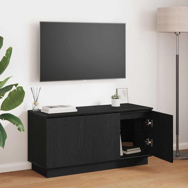 Maison Exclusive - Mobile Tv Effetto Rovere Nero 100 X 38 X 49 Cm Materiale Ligneo-image