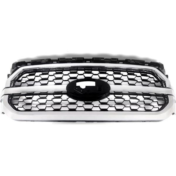 Paraurti Anteriore Racing Grill Per Ford F-150 2021-2023 - Griglia A Nido D'ape Stile Mesh - Nero Lucido - Griglia Anteriore - Accessori Auto-image