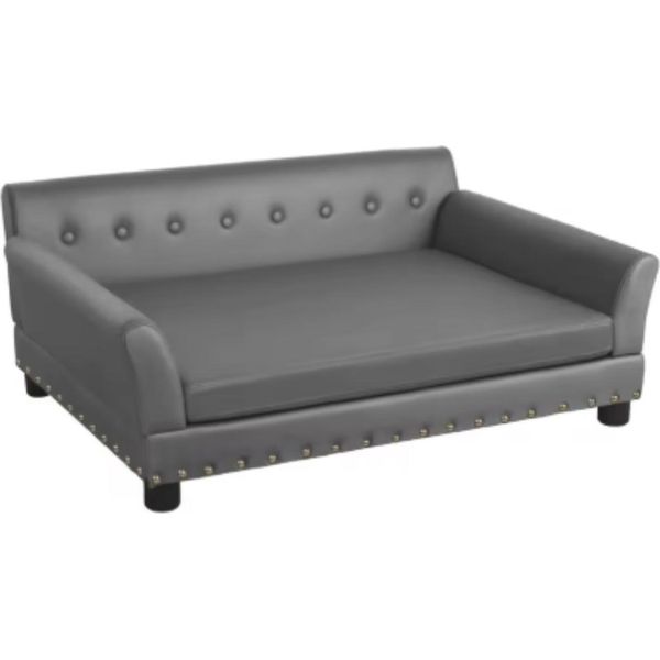 Divano Per Cani Jerino – Divano Per Cani Con Piedini – Cuscino Rimovibile – 100 Cm – Comodo Letto Lounge Per Cani Di Taglia Grande – Grigio-image