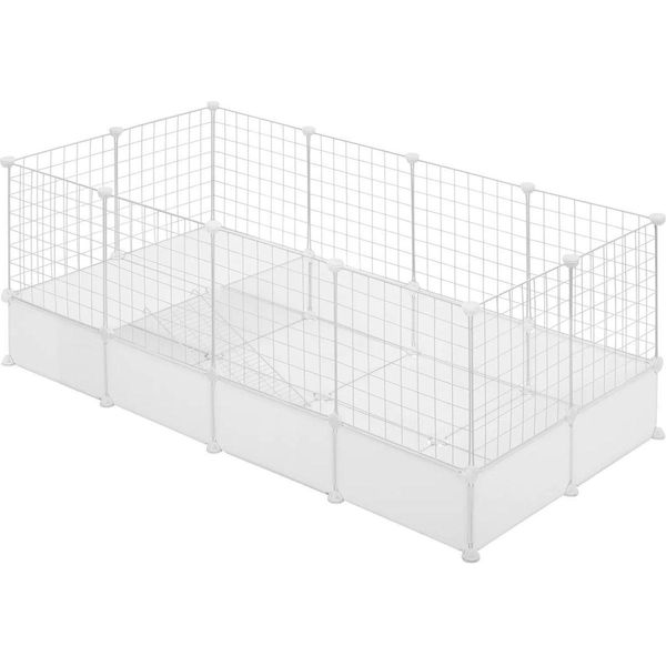 Recinto Per Piccoli Animali – Alto – Bianco – Recinto Regolabile Per Piccoli Animali – 142X53X71 Cm – Per Conigli E Piccoli Animali-image